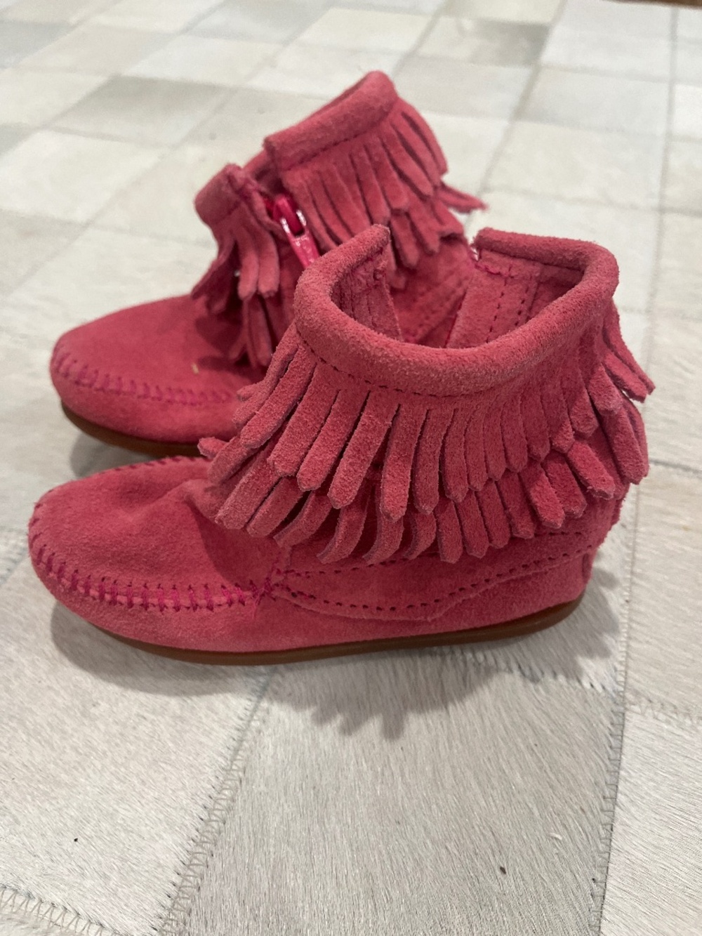 Pink Minnetonka girls boots